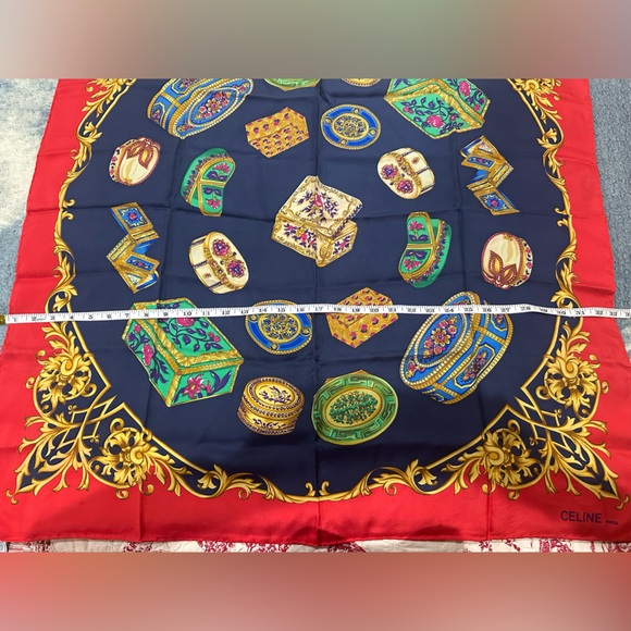 Celine Silk Large Jewelry Box Handrolled Scarf - Picture 5 of 10